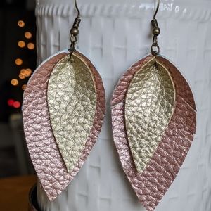 Faux leather earrings